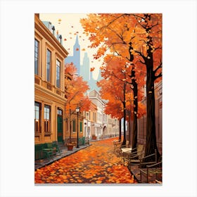 Warsaw In Autumn Fall Travel Art 3 Canvas Print