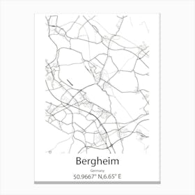 Bergheim,Germany Minimalist Map Canvas Print