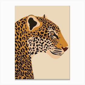 Jungle Safari Leopard on Cream Canvas Print