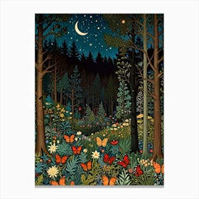 William Morris Night In The Forest 15 Canvas Print