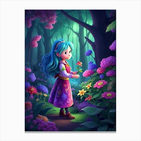 3d Animation Style A Beautiful 27yearold Woman Is Gardening In 3 Canvas Print