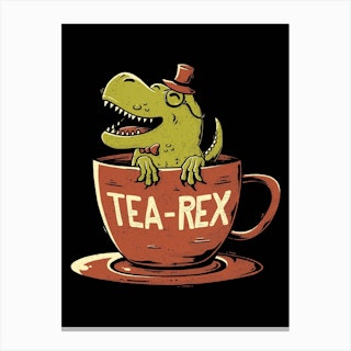 Tea Rex Canvas Print