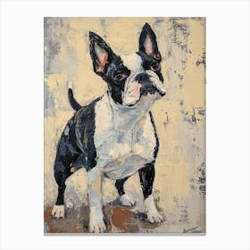 Boston Terrier Acrylic Painting 4 Canvas Print