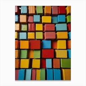 Colorful Wooden Blocks Canvas Print