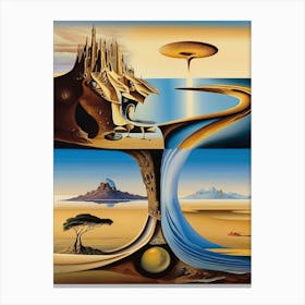 Surreal Salvador Dalí Inspired Landscape Dreamlike Art Canvas Print