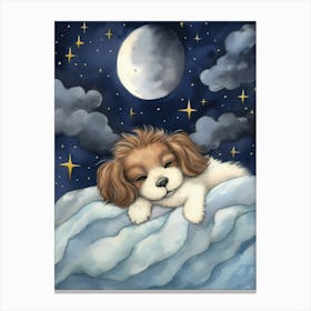 Baby Puppy 3 Sleeping In The Clouds Canvas Print