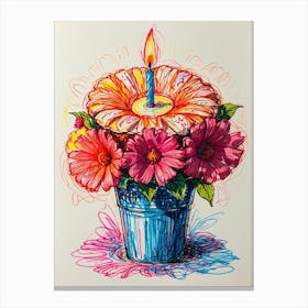 Birthday Cake In A Pot Canvas Print