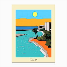 Poster Of Minimal Design Style Of Cancun, Mexico 2 Canvas Print
