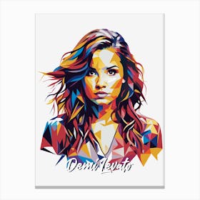 Demi Levato 02 Portrait Music WPAP Pop Art Canvas Print