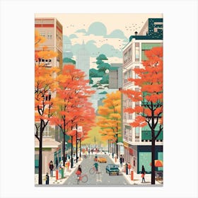 Tokyo In Autumn Fall Travel Art 4 Canvas Print