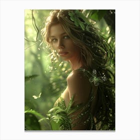 Fairy Girl In The Forest 1 Canvas Print