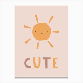 Cute Sun, Cute Letter, Baby Canvas Print