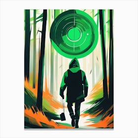 Lost In The Woods Spheric Green Canvas Print