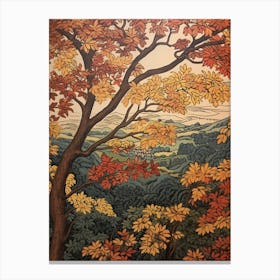 Black Cherry 2 Vintage Autumn Tree Print  Canvas Print