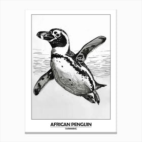 Penguin Swimming Poster 1 Canvas Print