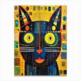 Surprised Cat 4 - Black Cat With Yellow Eyes Canvas Print