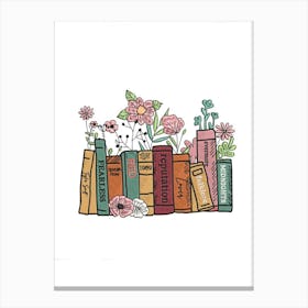 Books And Flowers taylor swift album titles Canvas Print