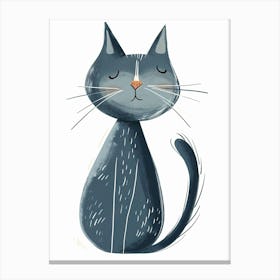 Chartreux Cat Clipart Illustration 6 Canvas Print