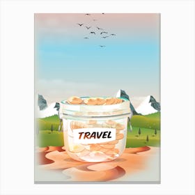 Travel Money Jar Canvas Print