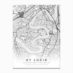 Saint Lucia Caribbean Light Map Canvas Print