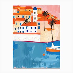 Travel Poster Happy Places Dubrovnik 6 Canvas Print