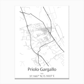 Priolo Gargallo,Italy Minimalist Map Leinwandbild