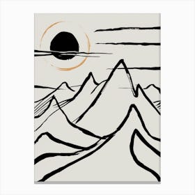 Mountains With A Sun Canvas Print