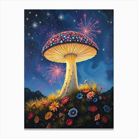 Mushroom In The Night Sky Canvas Print