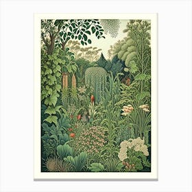 Jardin Des Plantes, France Vintage Botanical Canvas Print