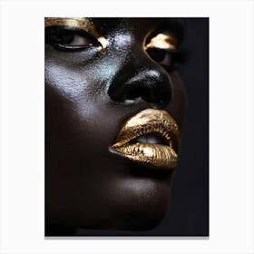 Gold Lips 3 Canvas Print