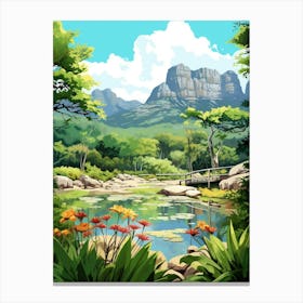 Kirstenbosch National Gardens Cartoon 2 Canvas Print