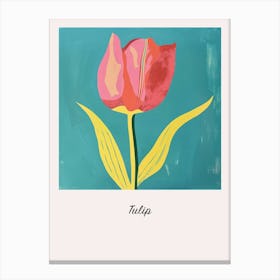 Tulip 2 Square Flower Illustration Poster Canvas Print