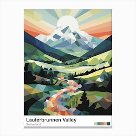 Mountains And Valley   Geometric Vector Illustration 1 Poster Canvas Print