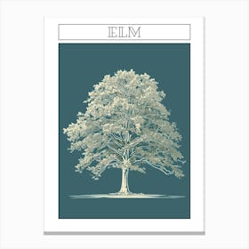Elm Tree Minimalistic Drawing 2 Poster Canvas Print