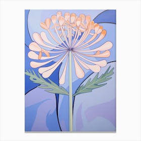 Agapanthus 1 Hilma Af Klint Inspired Pastel Flower Painting Canvas Print