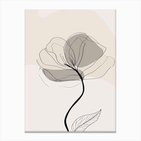 Flower Line Art Abstract 5 Canvas Print