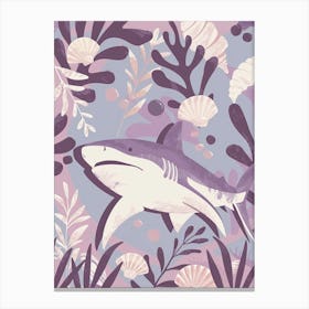 Purple Blacktip Reef Shark Illustration 2 Canvas Print