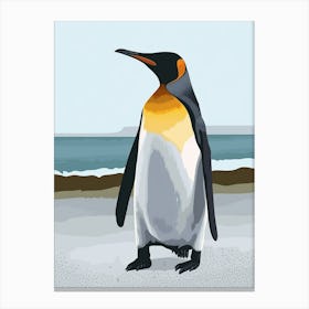 King Penguin Saunders Island Minimalist Illustration 3 Canvas Print