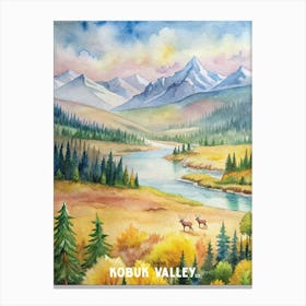 Kobuk Valley National Park Watercolor Painting Canvas Print