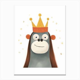 Little Orangutan 4 Wearing A Crown Canvas Print
