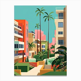 Miami Beach Florida, Usa, Graphic Illustration 2 Canvas Print