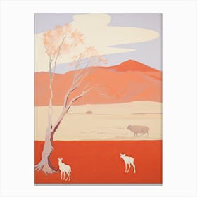 Patagonian Desert (Patagonian Steppe)   Argentina, Contemporary Abstract Illustration 1 Canvas Print