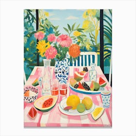 Summer Lunch Food Illustration 1 Canvas Print