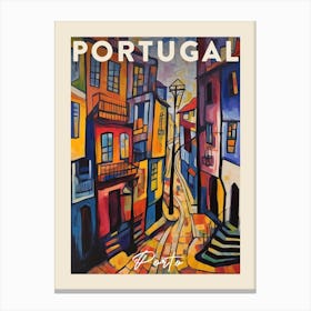 Porto Portugal 3 Fauvist Painting Travel Poster Canvas Print