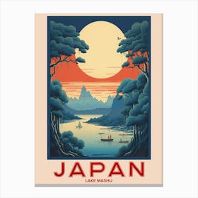 Lake Mashu, Visit Japan Vintage Travel Art 1 Canvas Print