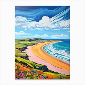 Rhossili Bay, Gower Peninsula, Wales, Matisse And Rousseau Style 2 Canvas Print