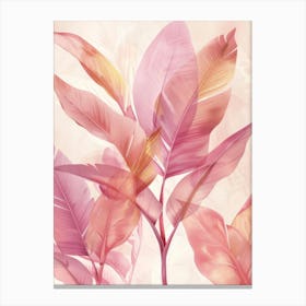 Pink Leaves 3 Canvas Print