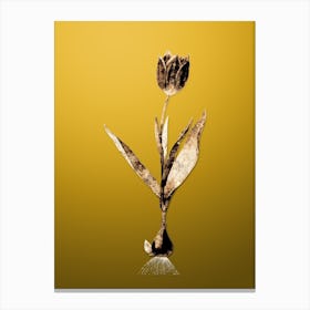 Gold Botanical Tulip on Mango Yellow n.0851 Canvas Print