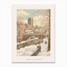 Vintage Winter Poster Durham United Kingdom 3 Canvas Print