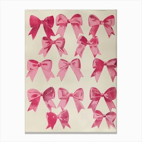 Cherry Bows Collection 2 Pattern Canvas Print
